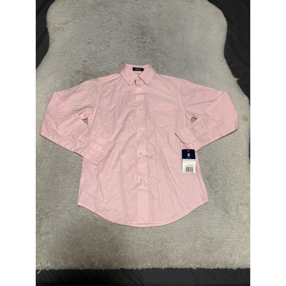 New Izod Boys Size 10 Button Down Dress Shirt Rose NWT Top